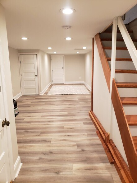 Finished basement (laundry and utilities through doors) - 410 Cornwall St