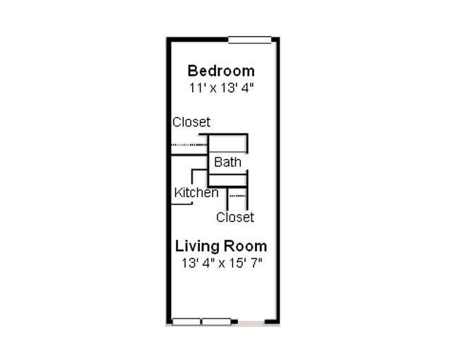 1x1 510 sq. ft. - Griffin Park Apartments