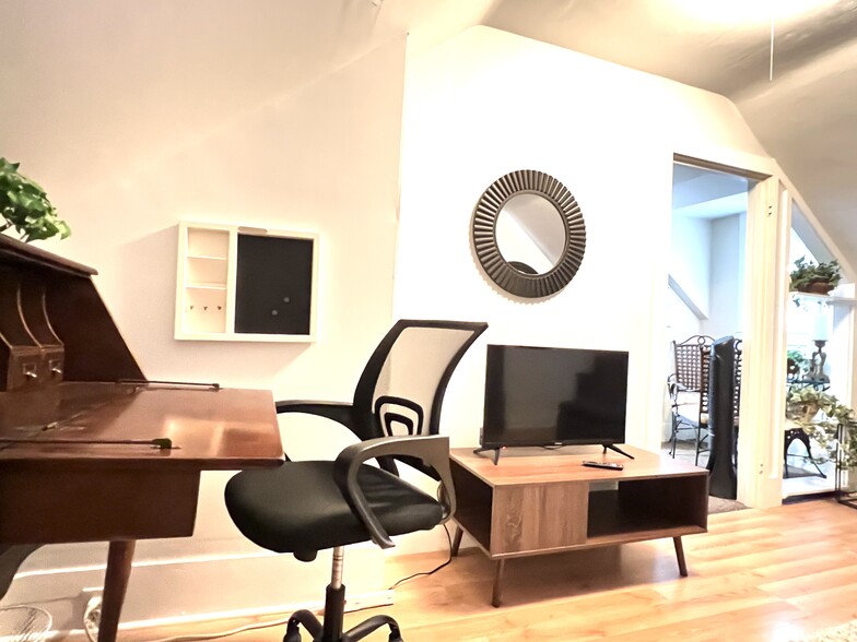 Desk and TV area - 613 Birch St