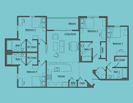 4BR/4BA - The Hangout | Student Housing