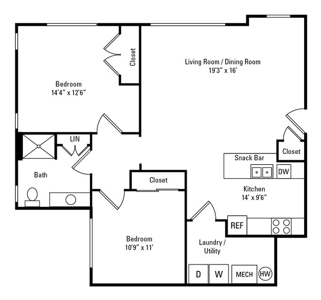 Floorplan - Green Lake Apartments and Townhomes