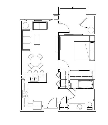 1A Type A 1 Bed 1 Bath - Cortland Biltmore Place