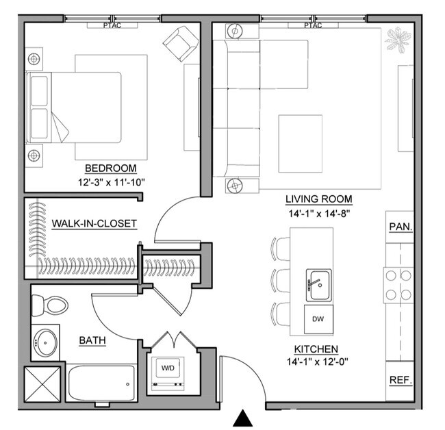 Floorplan - North Washington Square @ Hickory: In-Unit Washer & Dryer, Cold Water, Fitness Center, Sauna, Bar...
