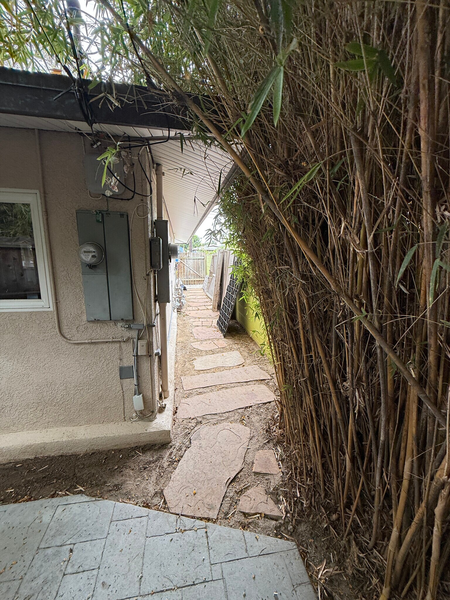Side yard: Storage and dog run - 2626 Delaware St