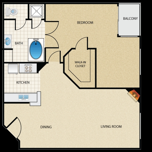 1BR/1BA - The Summit