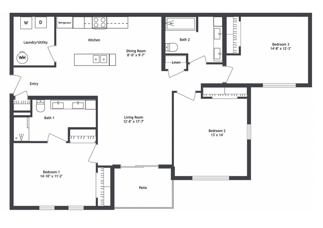 Floorplan - The Court at Sandstone Apartments