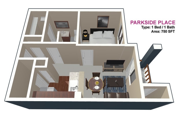 1 BED / 1 BATH - Parkside Place