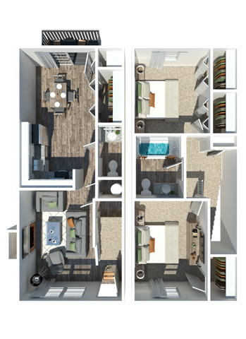 Two Bedroom One and a Half Bathroom - 421 at Whitsett