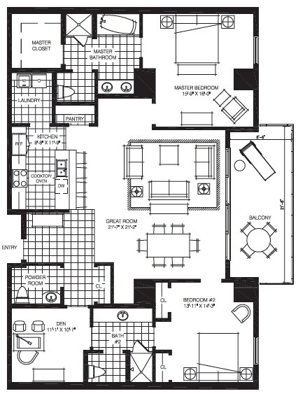 2BR/2.5BA - The Mark
