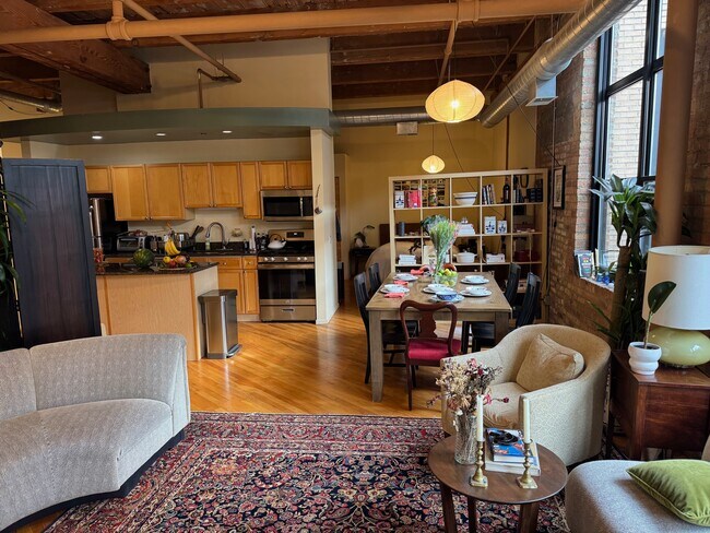 Open space with natural brick - 2300 W Wabansia Ave