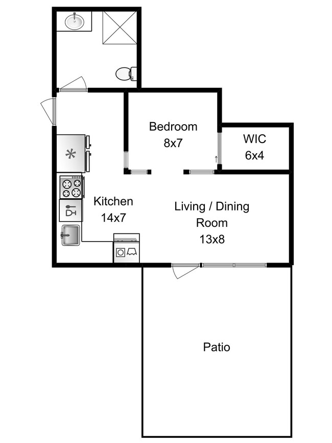 Jr 1 Bed Floorplan - Lincoln 1955 N