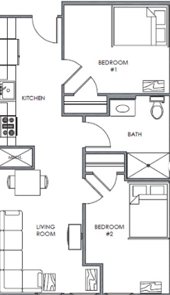 2BR/1BA - Rivers Edge Apartments