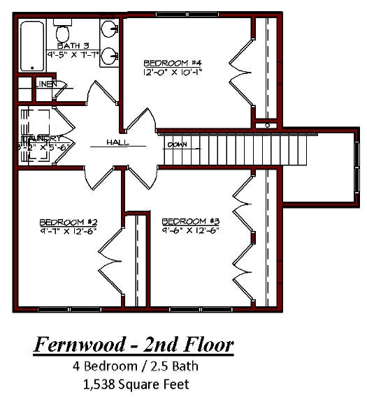 Fernwood - 2nd Floor Plan - Waterford Estates