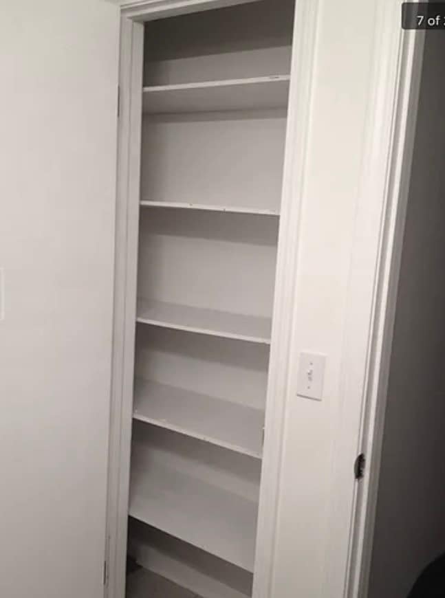 Bathroom linen closet - 77 Atterbury Blvd