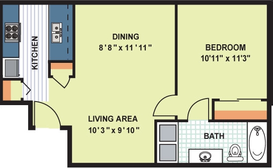 1BR/1BA - Carlyle Court