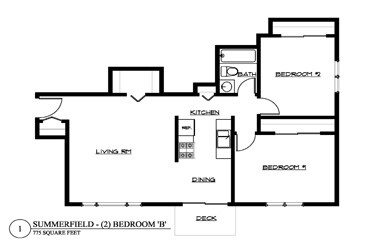 2 Bedroom A - Summerfield Apartments