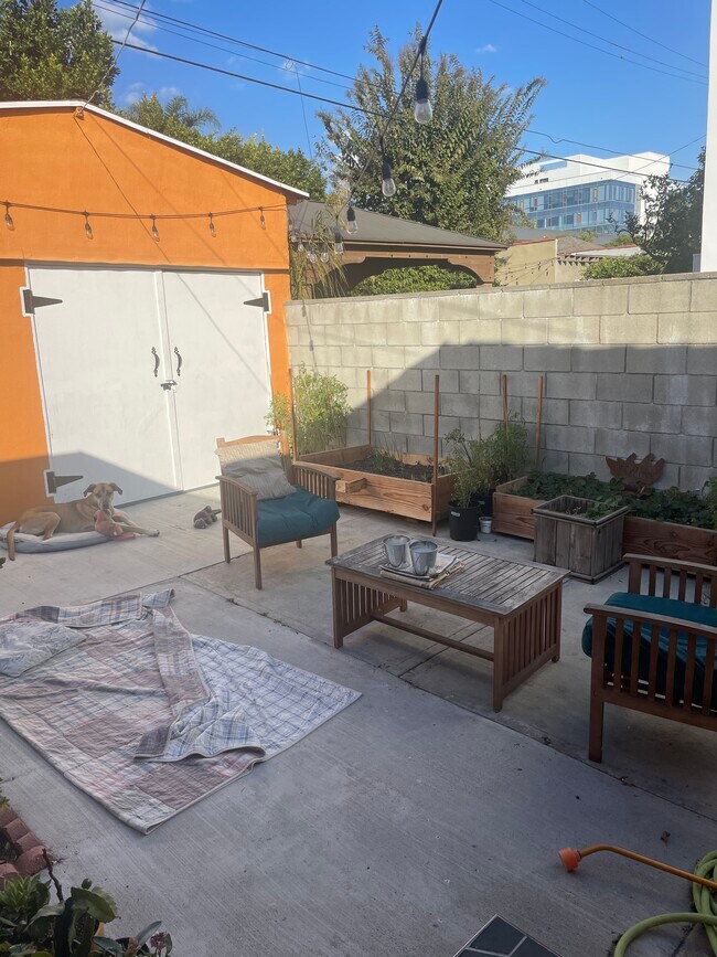 The outdoor sitting area - 6619 Willoughby Ave