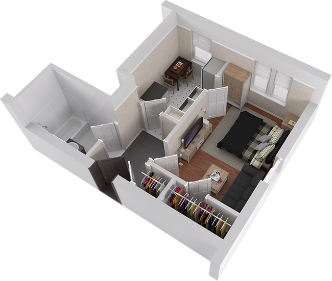 S1: Studio | 1BA | 365 SF - Howe Place