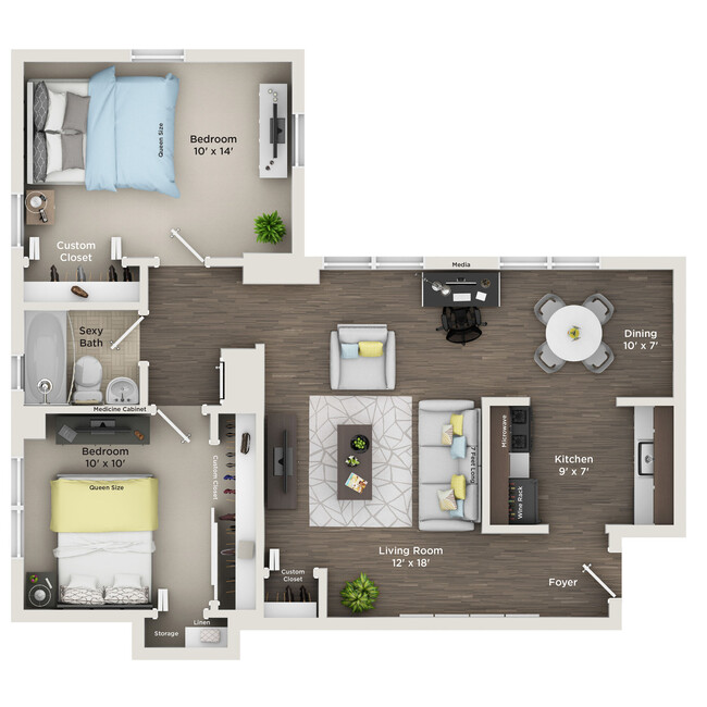 Floorplan - Plaza Club City Apartments