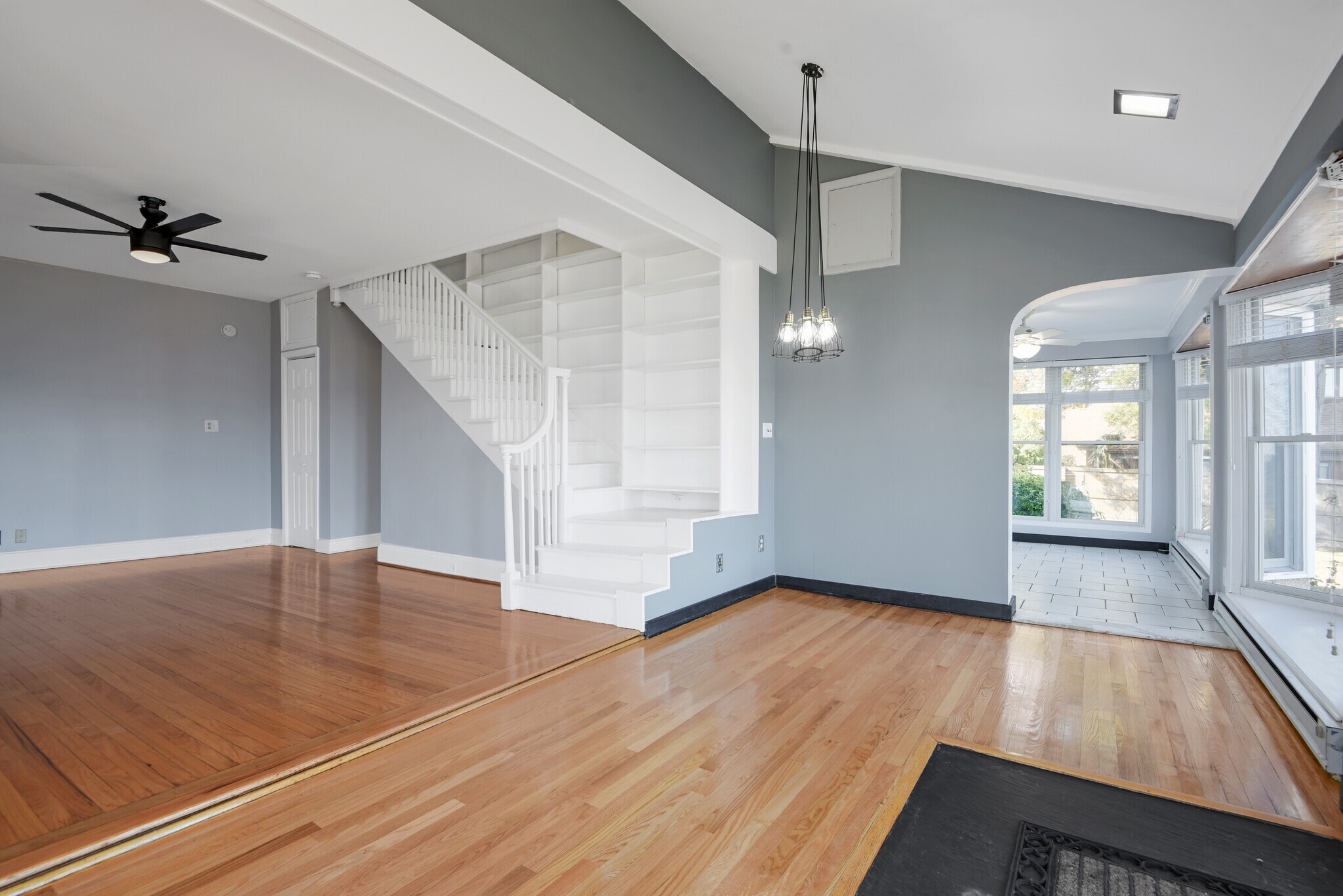 dining area with designer light - 1301 Rogers Rd