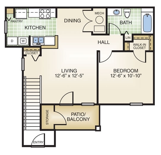 1BR/1BA - Arbors at Lakeside