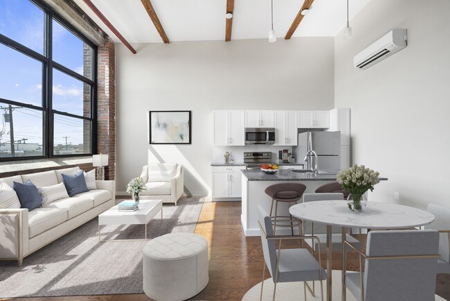 Lounge/ Dining Kitchen Staged - East Tioga Lofts