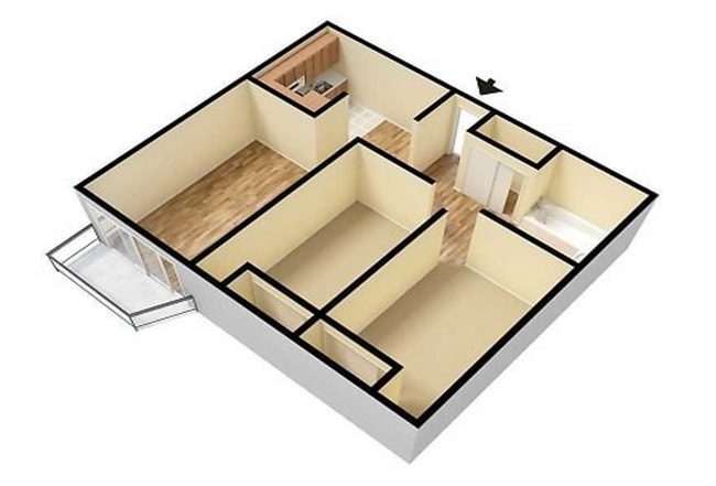 Explore this sophisticated apartment layout, designed for modern living with optimal space utilization. - Helix at the District