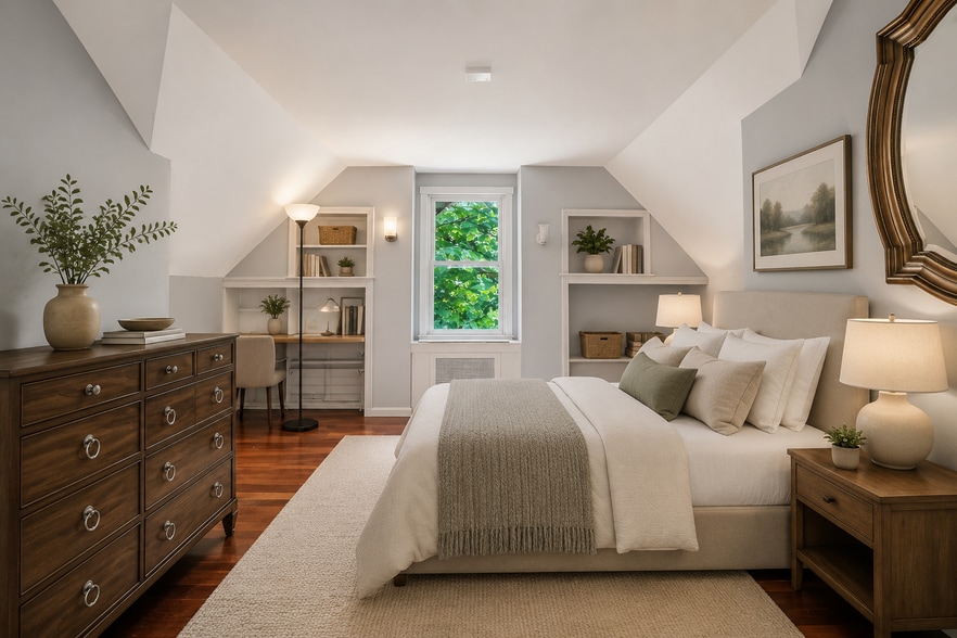 2nd floor Bedroom Virtually Staged - 483 New York Ave