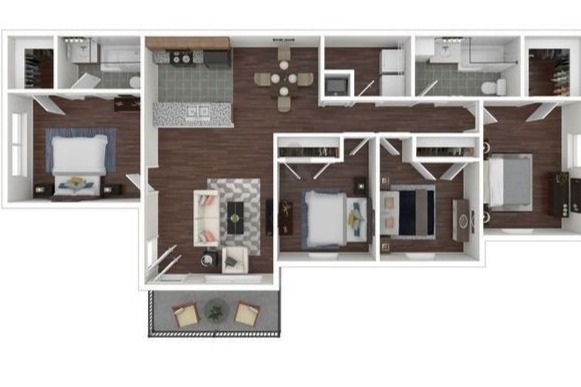 4B floor plan - La Maison Apartments - AFFORDABLE HOUSING