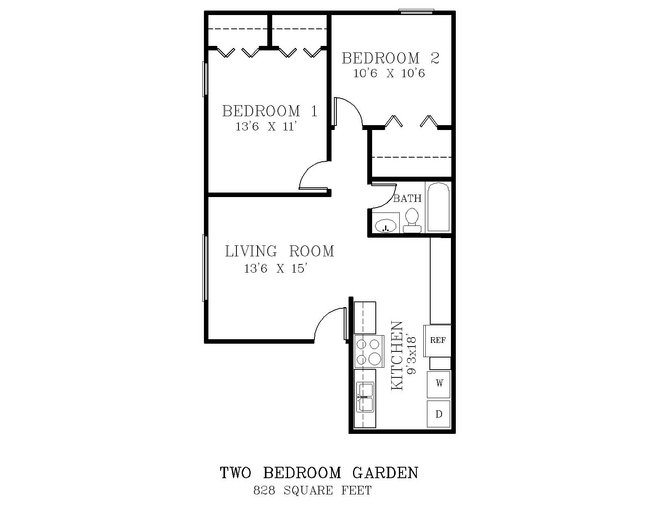 Forest Village Small 2 BR Floor Plan.jpg - Forest Village