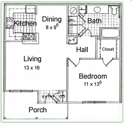 1BR/1BA - Oak Haven
