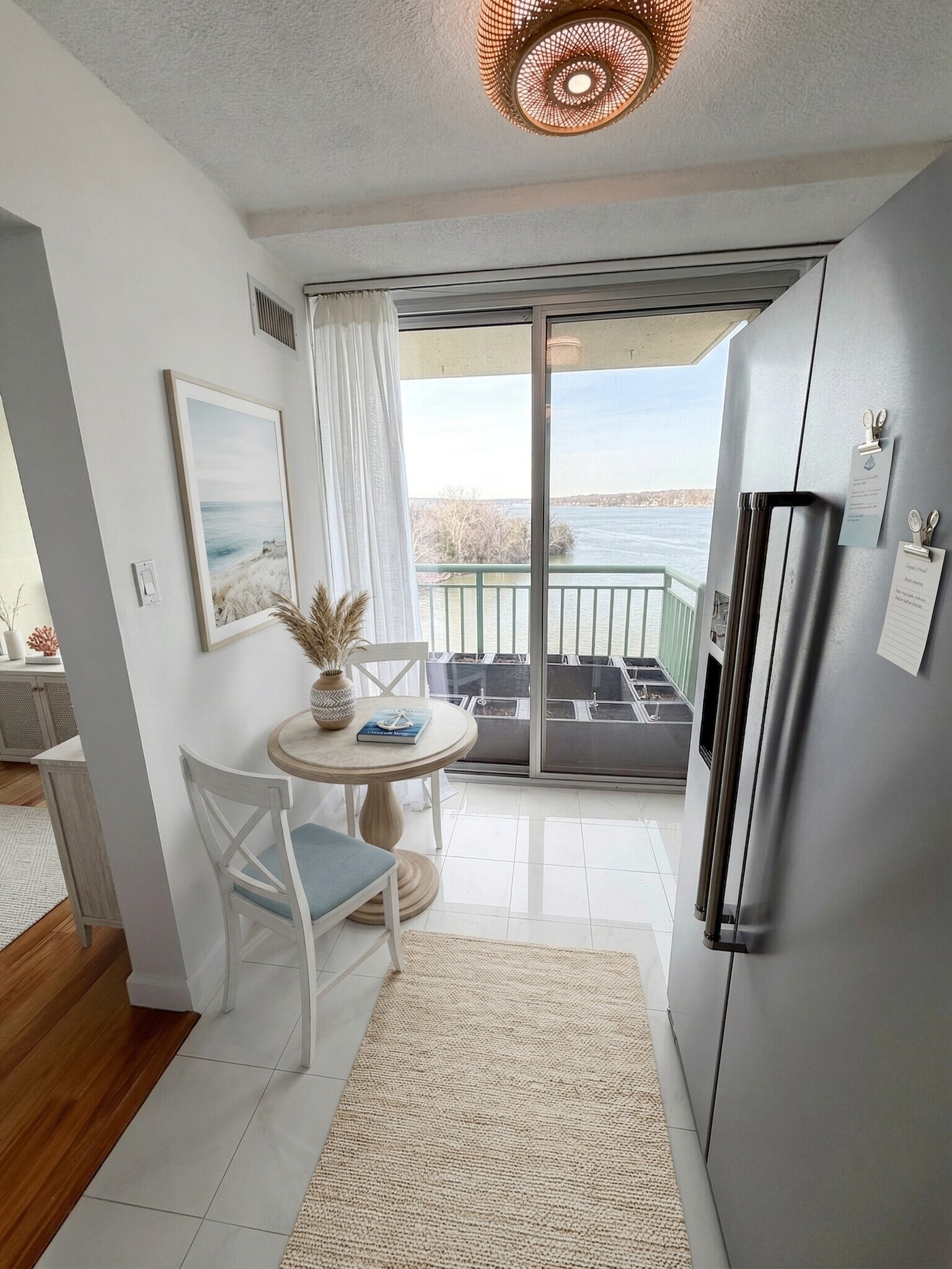 Kitchen Sitting Area with Water View - 501 Slaters Ln