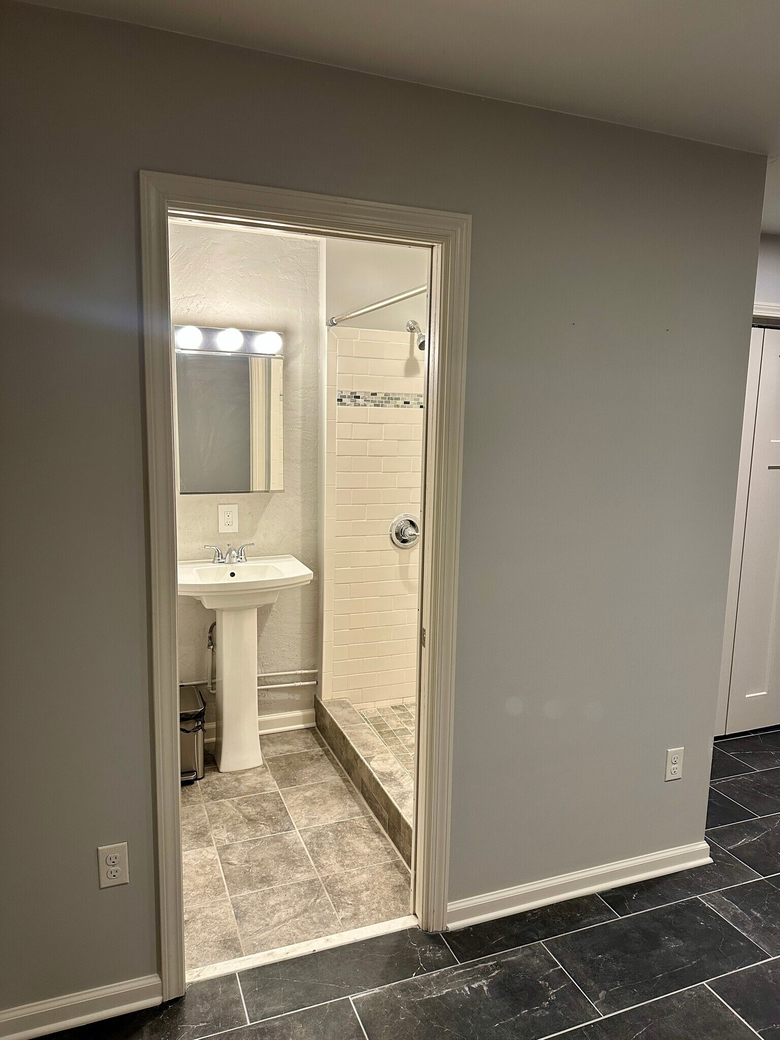 Bathroom w/pocket door - 24 Trimble St
