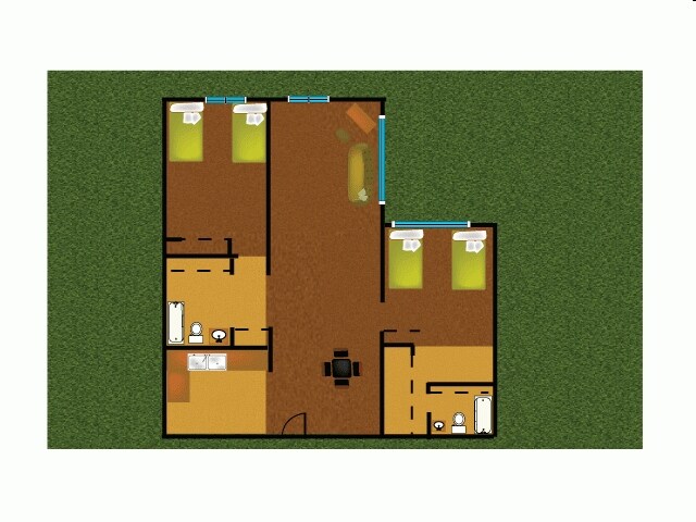 2 Bedroom, 2 Bathroom - River Park Apartments