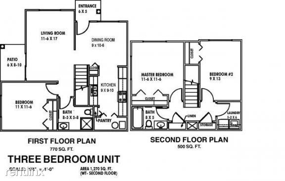 Three Bedroom Floor Plan - White Pines - Harrison