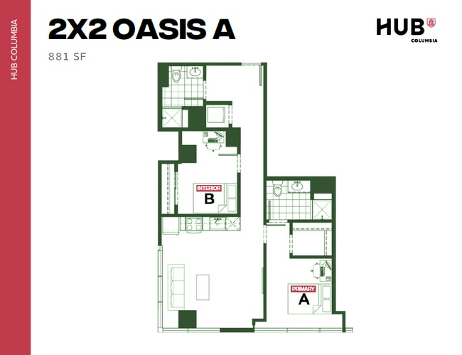 2x2 Oasis A - Hub Columbia