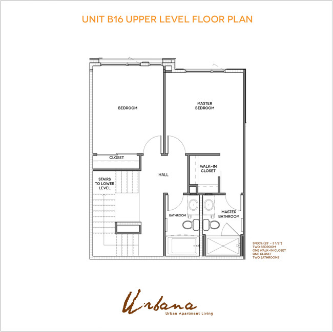 B16 Floorplan (upper level) - Urbana Chula Vista Luxury Apartments