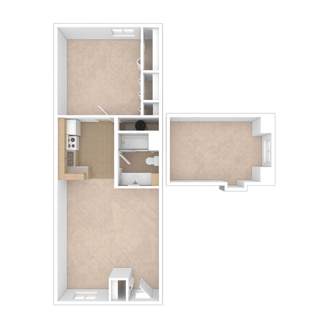 One Bedroom Loft - 695 sq. ft. - Beechwood Terrace - Beechwood & Beechwood Terrace Apartments
