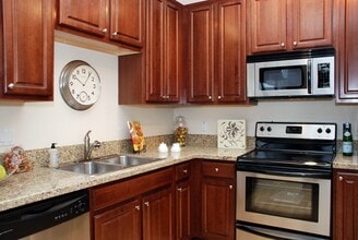 Upgraded kitchen at Revo 225 - Revo 225 Apartments