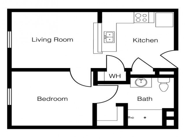 1 Bedroom Floor Plan - Homestead Village Grove City - Active Living 55+
