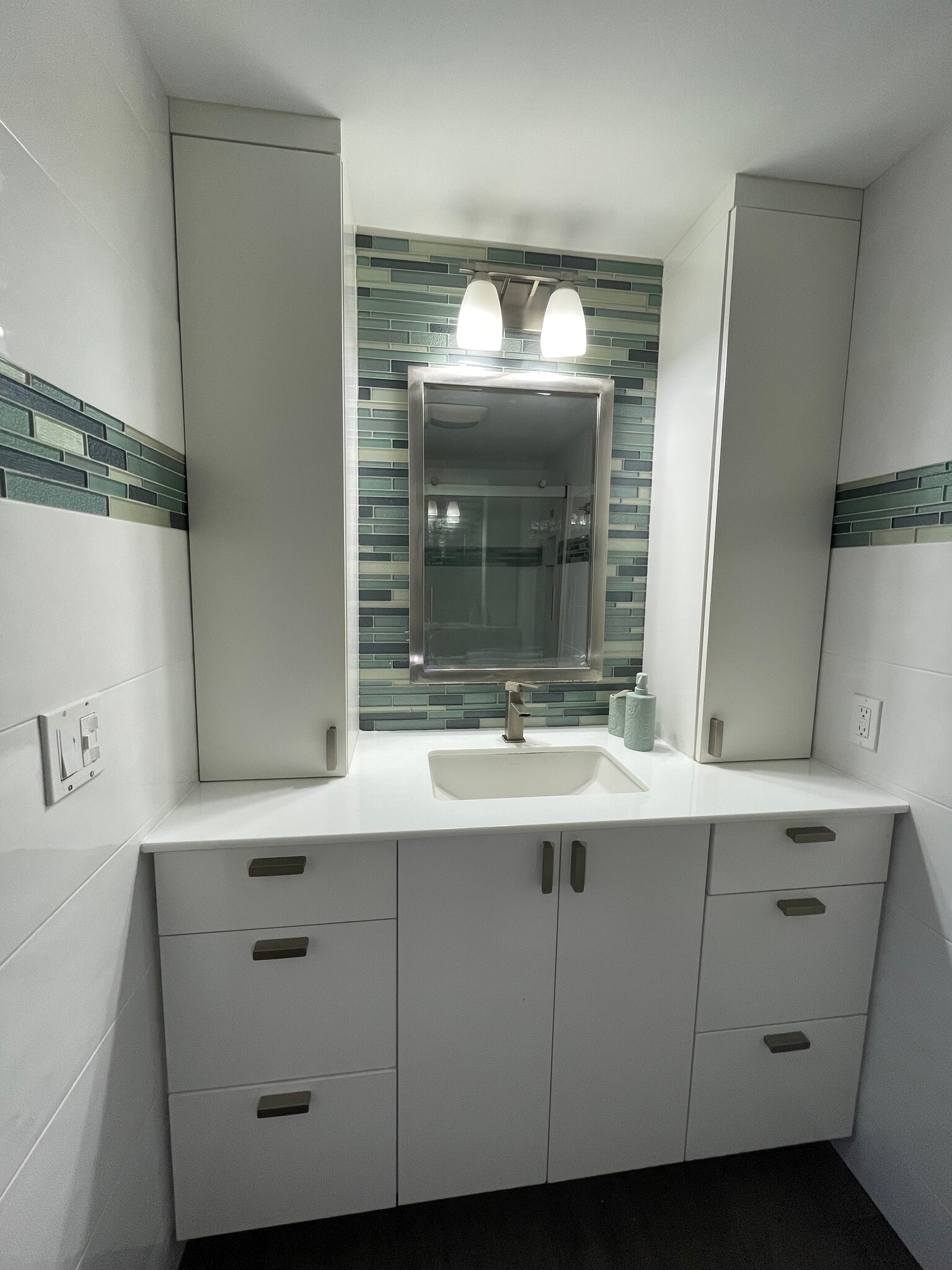 Designer bath has plenty of custom storage - 15 S Golfview Rd