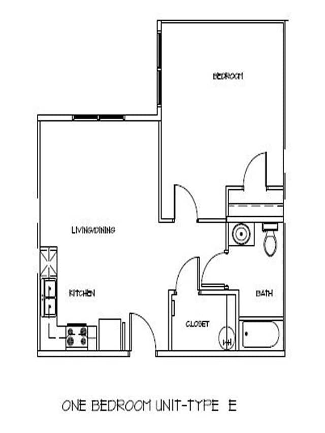 Floor Plan - E - Hunter's Chase Senior Apartments