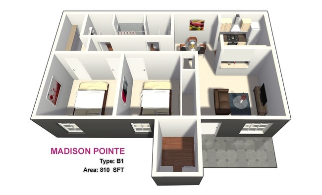 Two Bed / One and a Half Bath - Madison Pointe