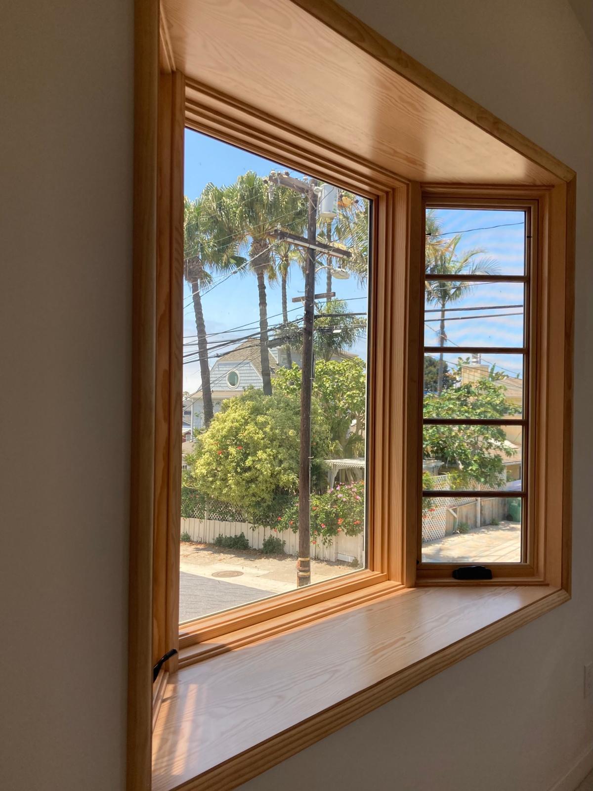view through living room bay windows - 624 Bonair St
