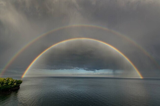 Double Rainbown over the lake (taken from the property) - 6012 Highway 61