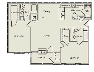 2BR/2BA - Woodstone Apartments