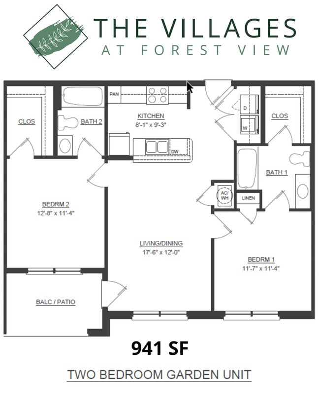 941 SF Two Bedroom - Villages at Forest View