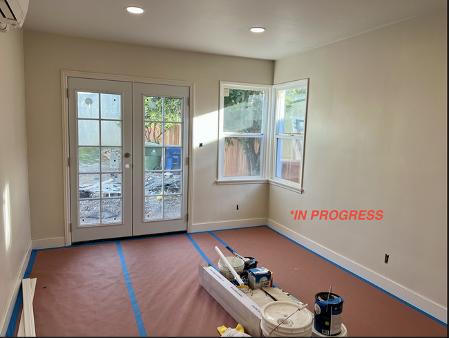 Primary suite with French doors in progress - 2824 S Orange Dr