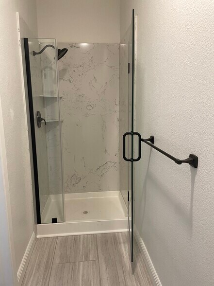 Solid shower door - 1 Crescent Way