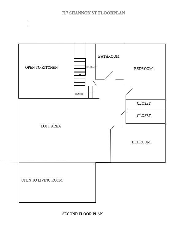 Upstairs Floorplan - 717 Shannon St
